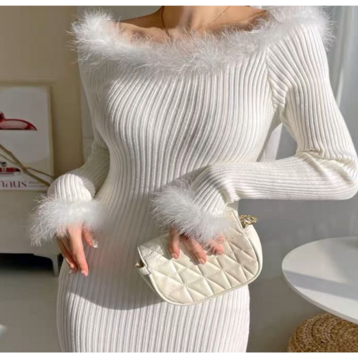 knitted dress fluffy dress