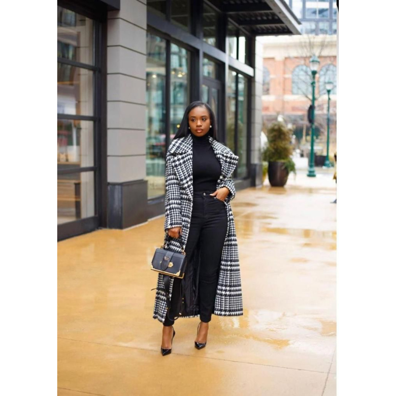 Plaid Thick Long Jacket