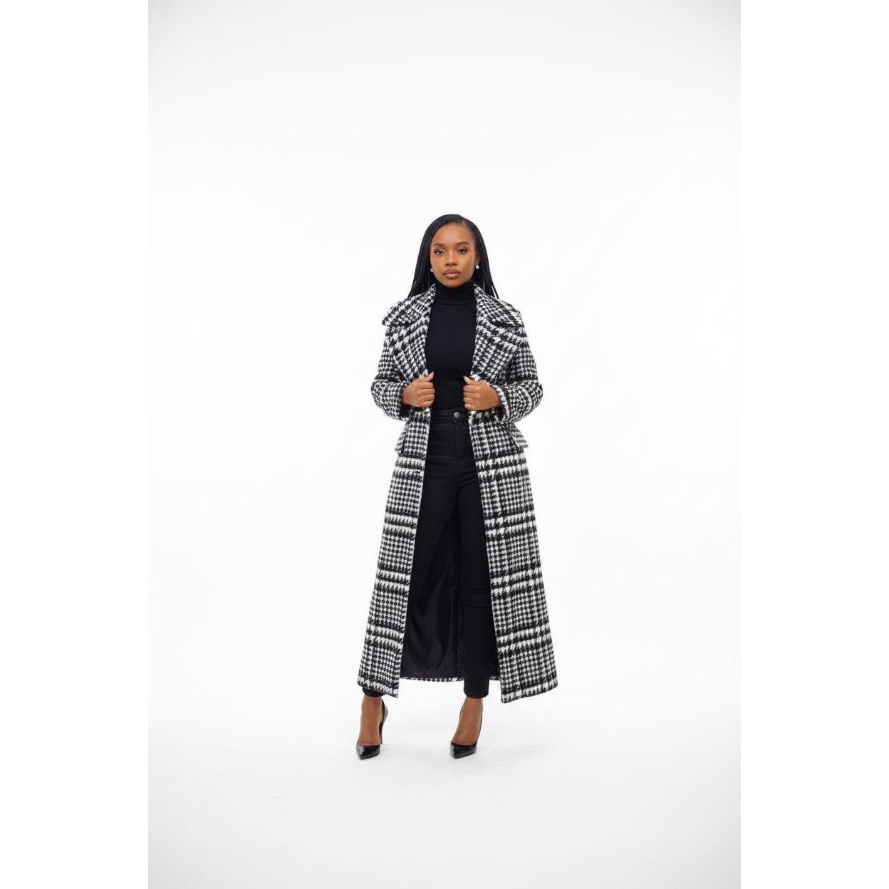 Plaid Thick Long Jacket