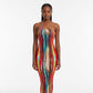 Tie Dye Print Strapless Boob Tube Dress