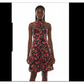 Floral dress on a mannequin against a white background