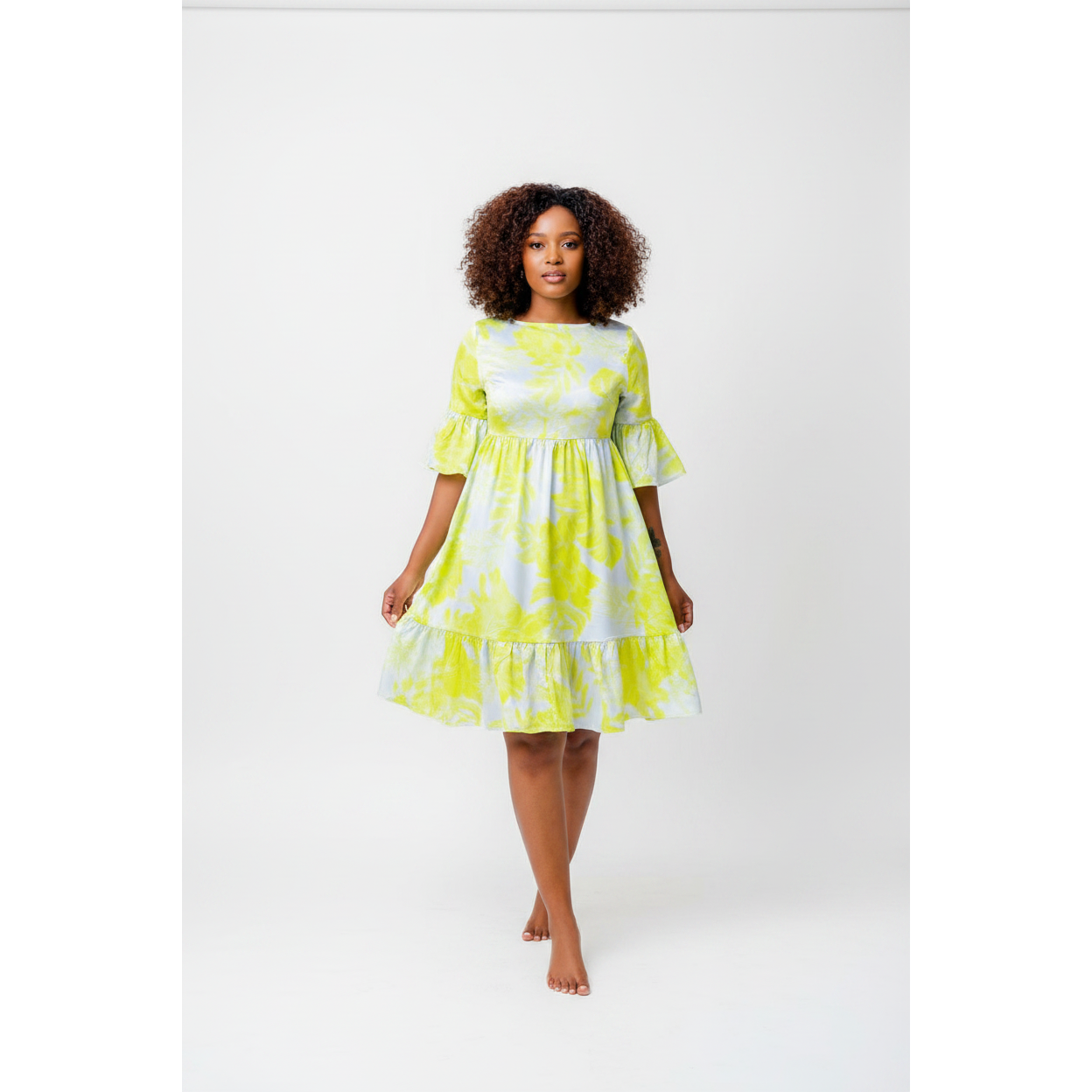 Floral Print Midi Vintage Dress