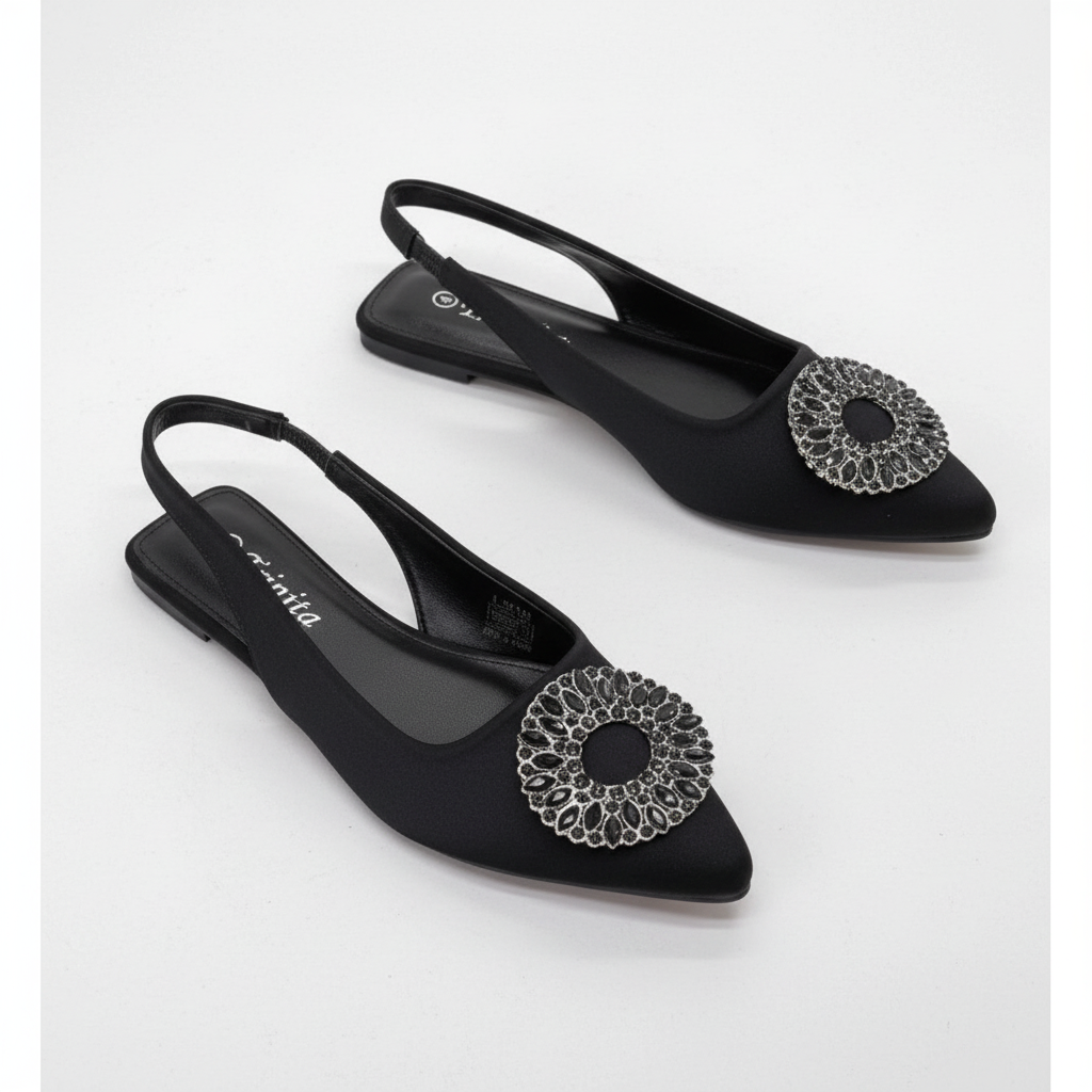 Slingback Flat Rhinestone Sandals