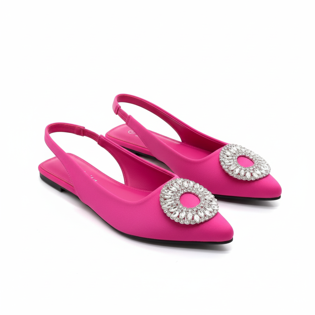 Slingback Flat Rhinestone Sandals