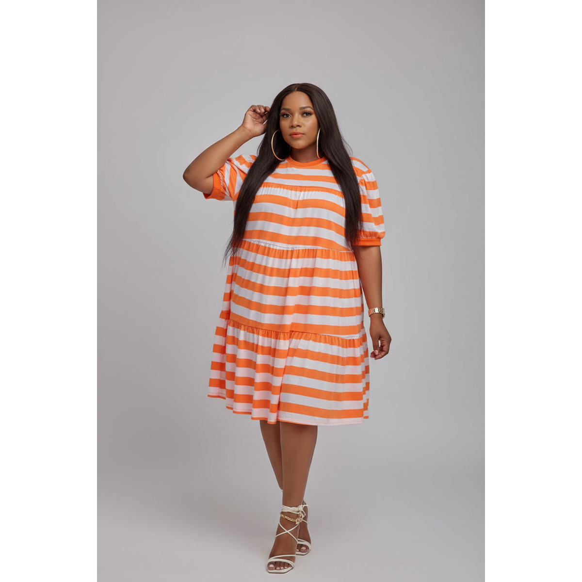 Casual Short Sleeve Round Neck Dress