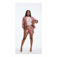Printed Long Sleeve Blazer With Tight Short Outfit Set