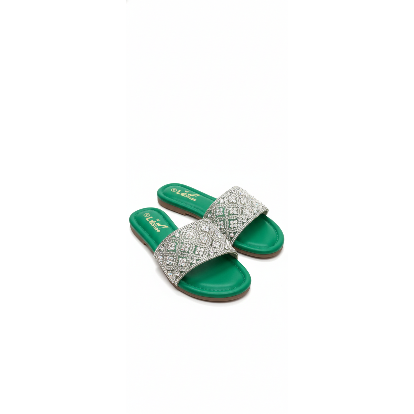 Rhinestone Flat Pearls Sandals