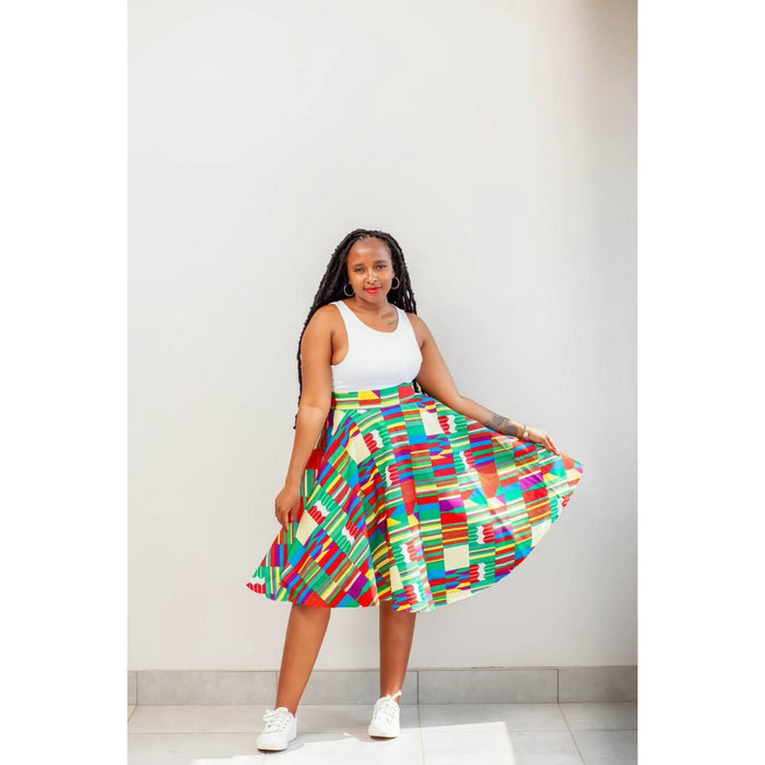 African Print Umbrella Skirt