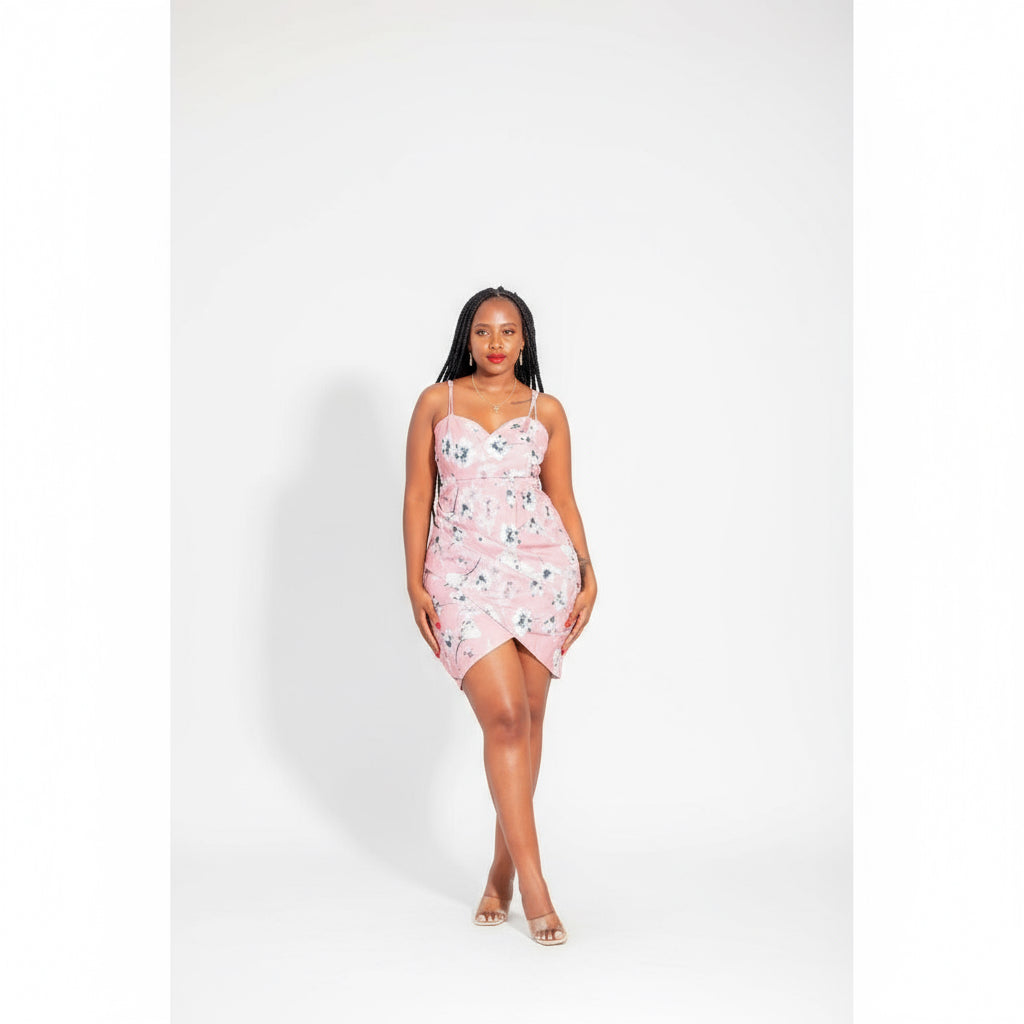 V-Neck Floral Mini Dress