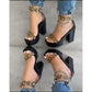 Transparent Thick Rhinestone Heel