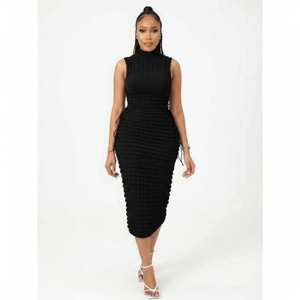 Sleeveless Turtleneck Bodycon Dress