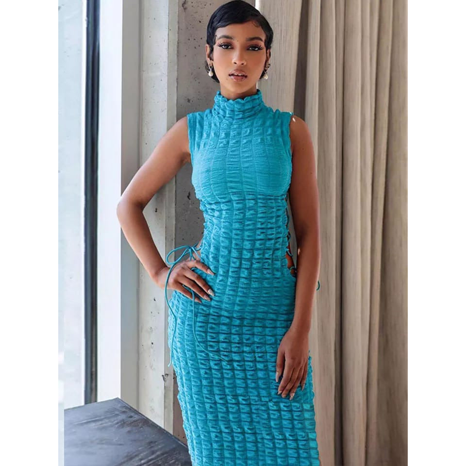 Sleeveless Turtleneck Bodycon Dress