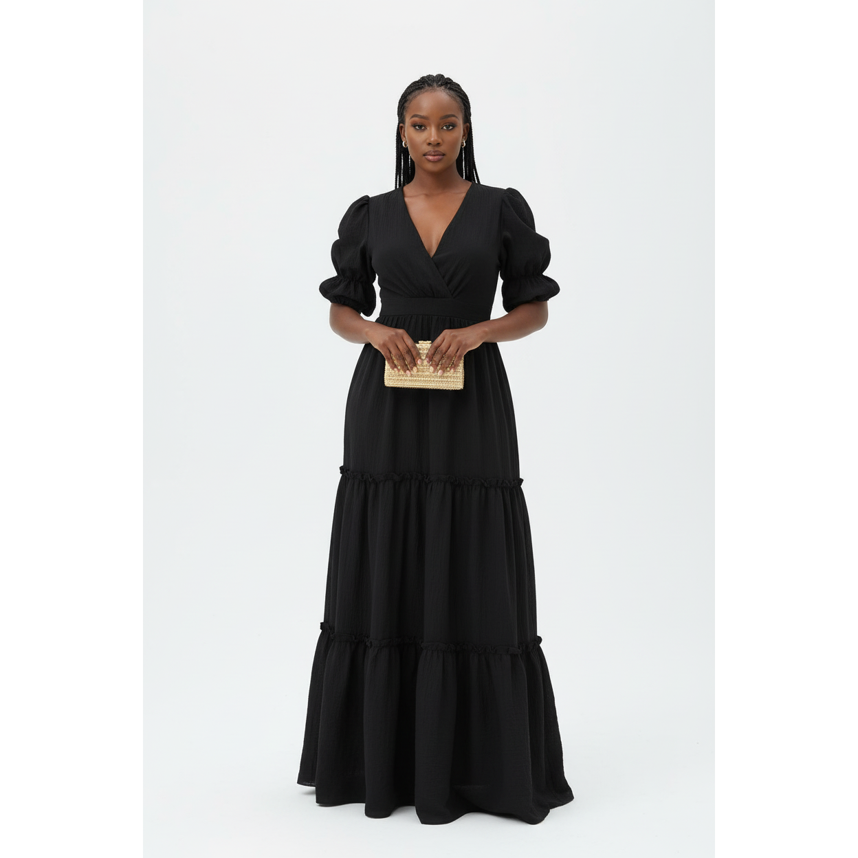 Maxi Short Sleeve V-Neck Dress