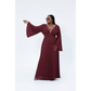 V-Neck Loose Long Sleeve Pleated Dress