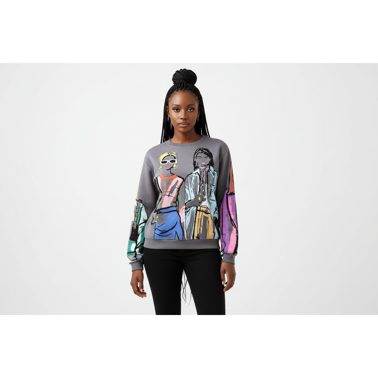 Casual Long Sleeve Art Print Top