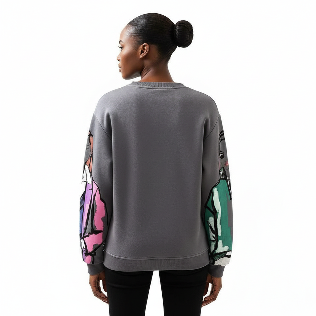 Casual Long Sleeve Art Print Top