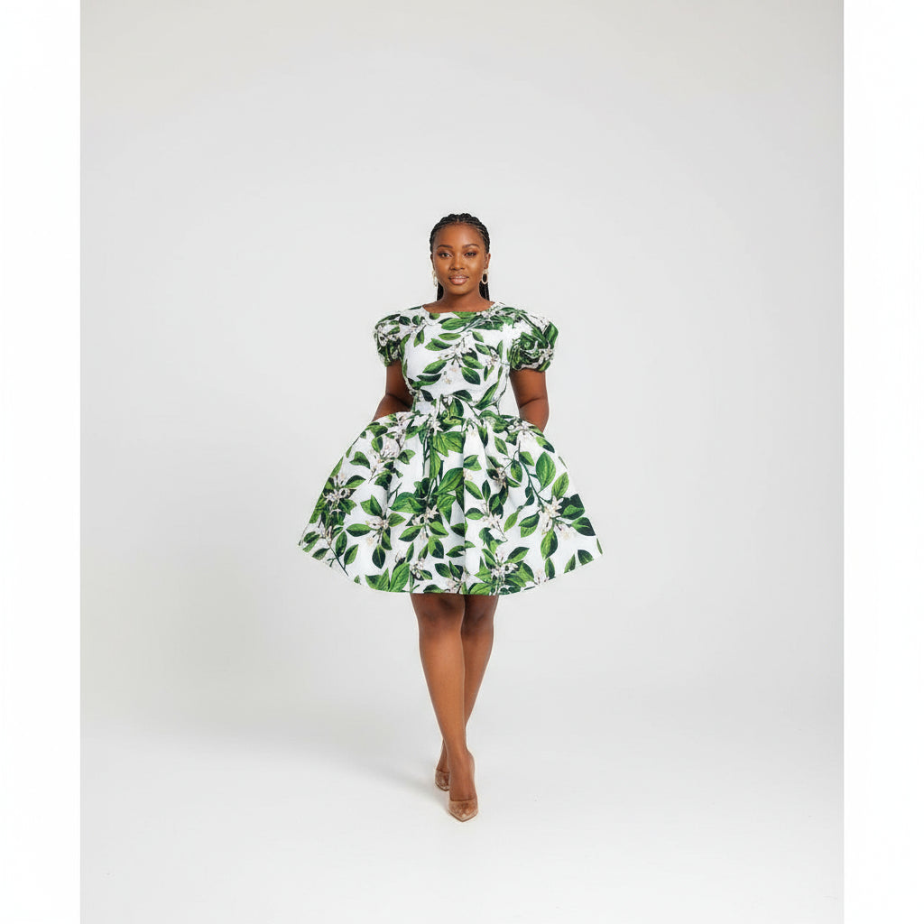 3 Quarter Sleeve Midi Ankara Dress