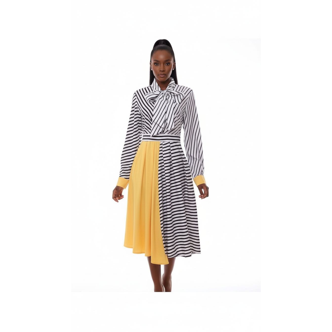 Sexy Striped Midi Dress