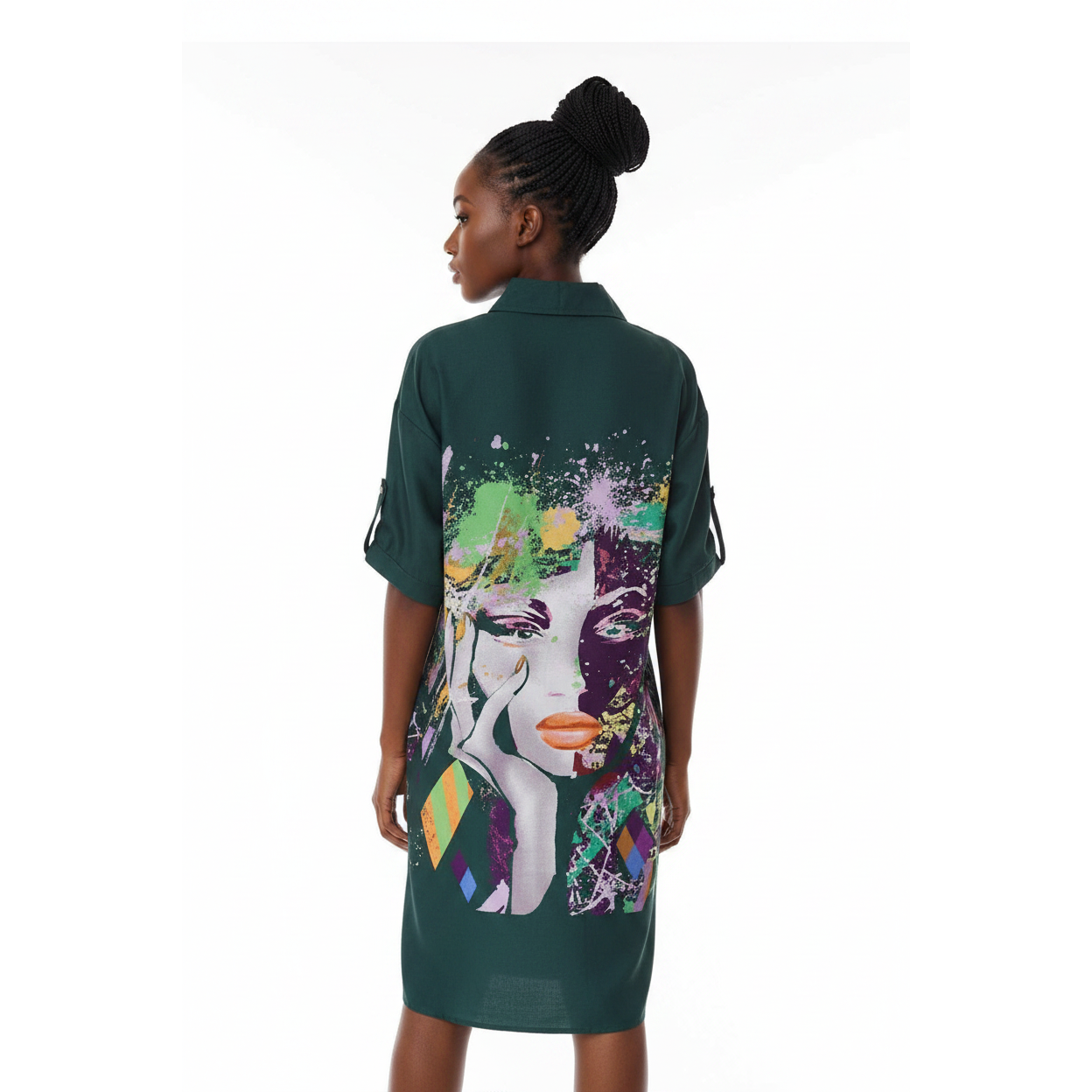 Vintage Printed Midi Dress