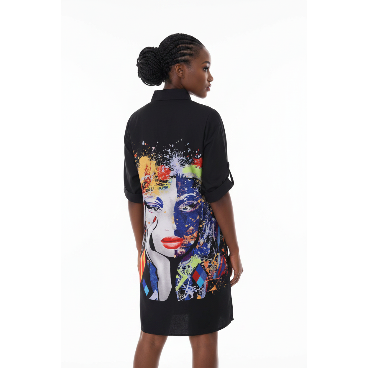 Vintage Printed Midi Dress