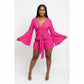 Wrap Around Puff Sleeve Top and Short Pant Set