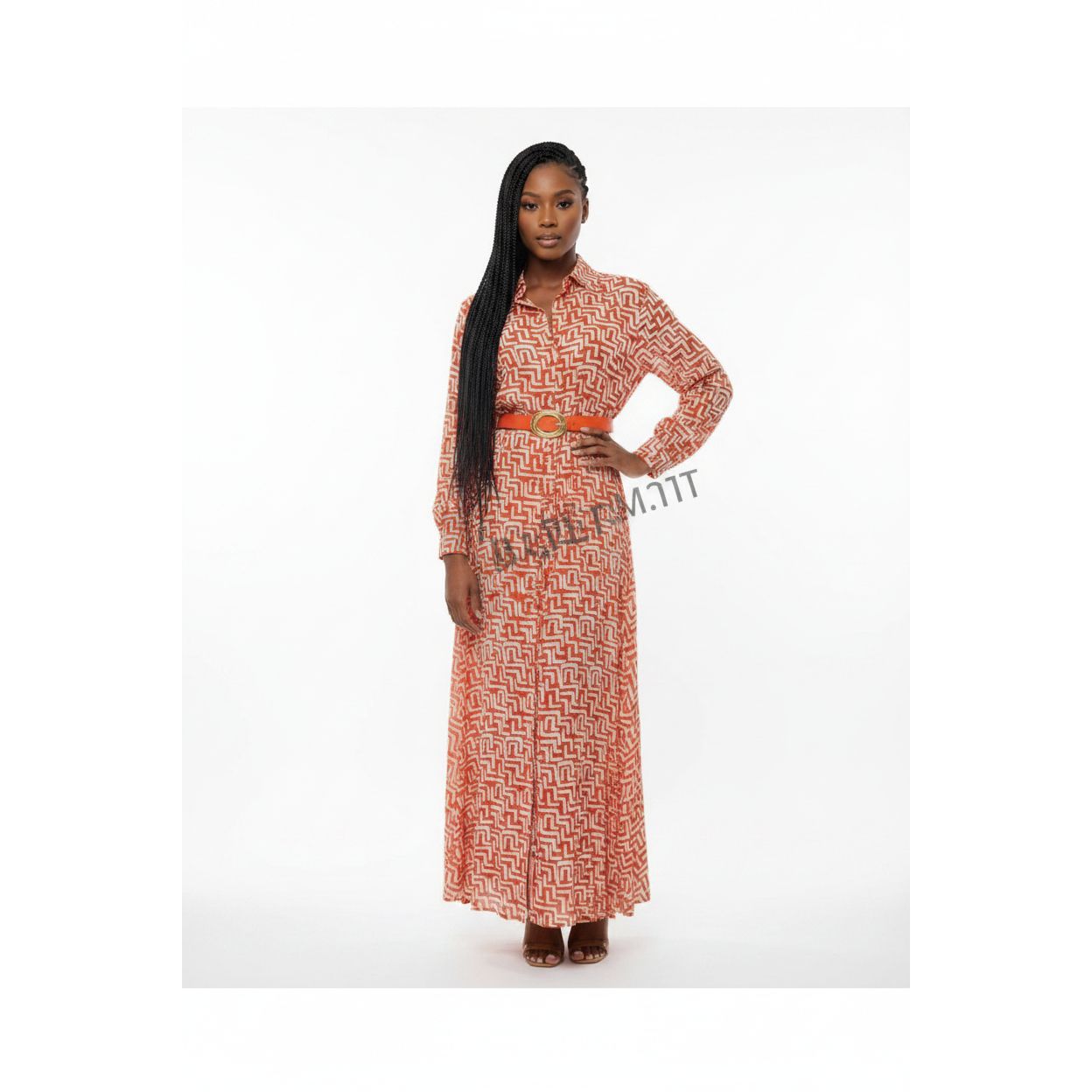 Vintage Printed Buttoned Dress