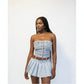 Denim Summer Single Breasted Strapless Crop Top