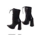 Pointed Toe Lace-Up Boots