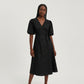 There Quarter Sleeve V-Neck Dress