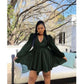 V-Neck Long Sleeve Minin Dress