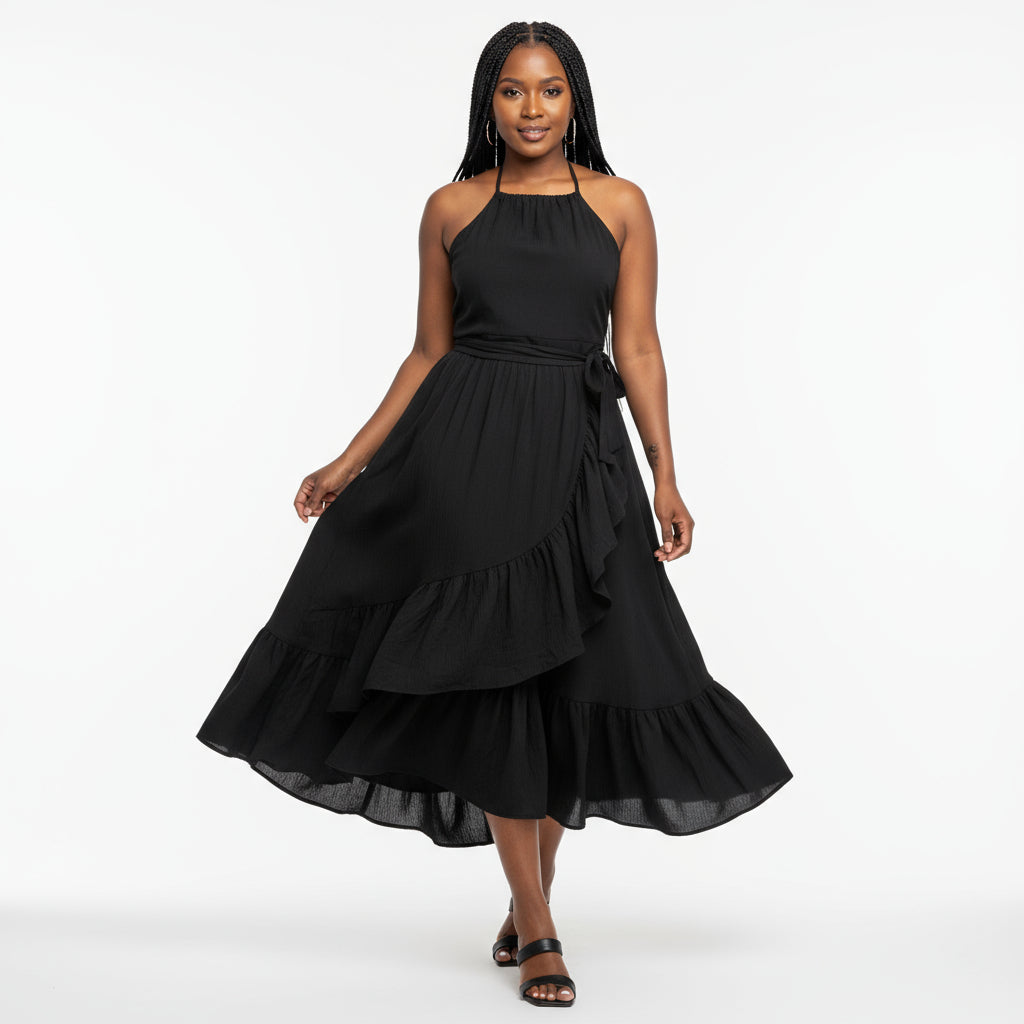 Sleeveless Top and Bottom Pleated Skirt Set
