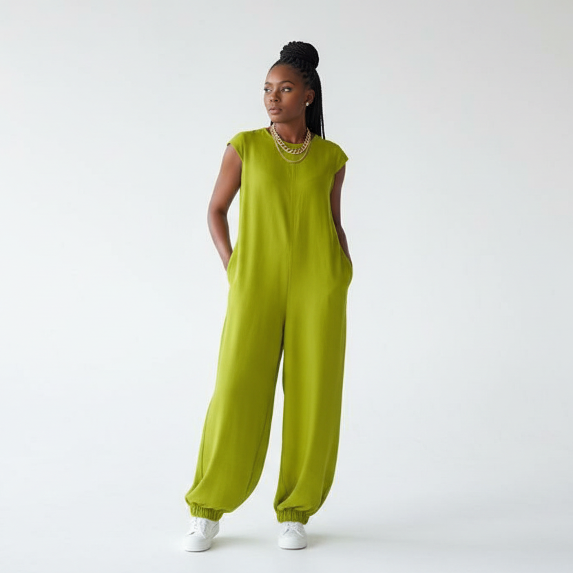 Round Neck Wide Leg Jumpsuit