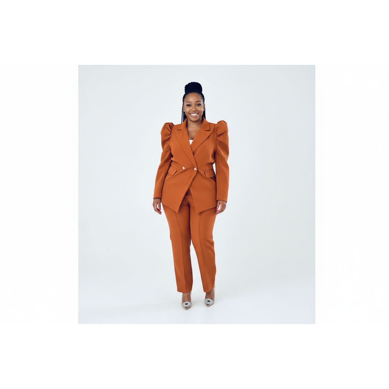 Vintage Buttoned Blazer And Pants Sets