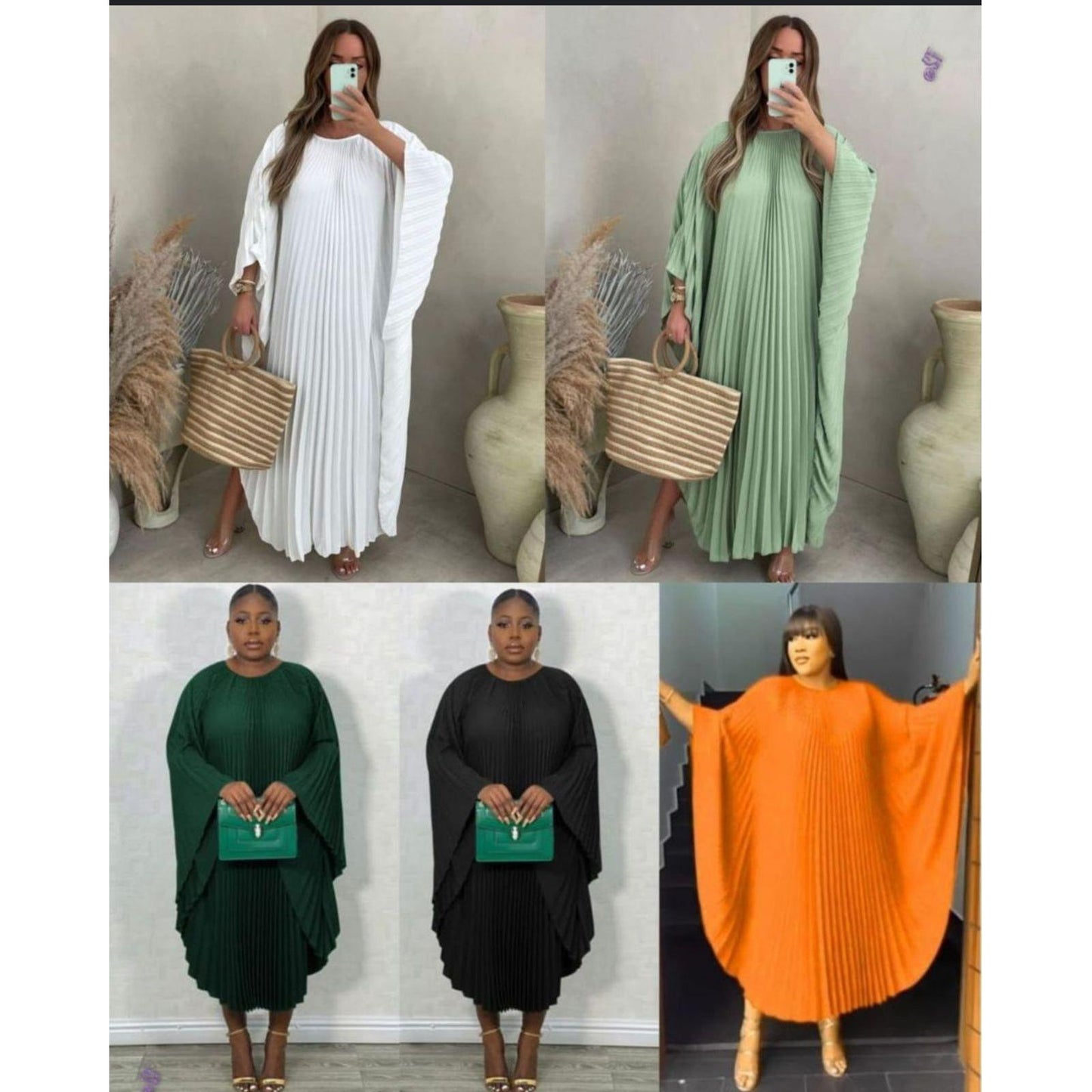 Vintage Pleated Maxi Dress