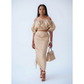 High Waisted Skirt & Crop-Top Off Shoulder Top Set