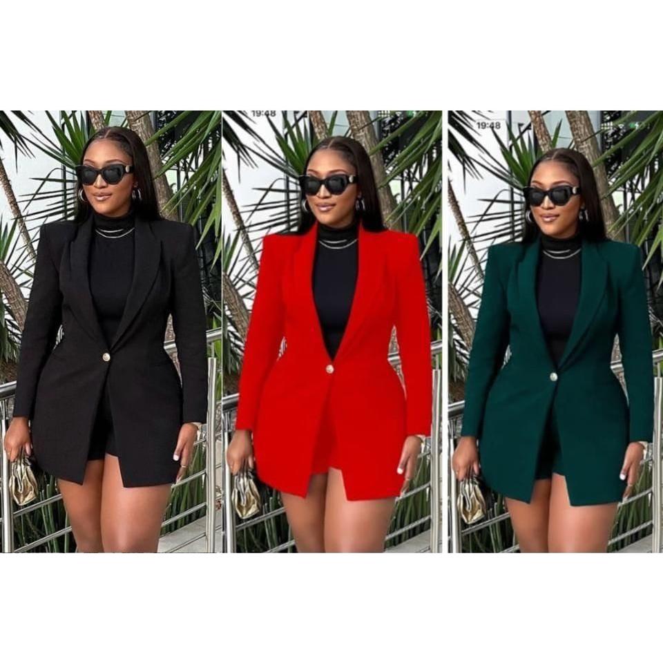 Vintage One Button Long Blazer