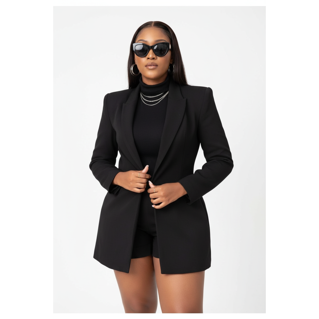 Vintage One Button Long Blazer