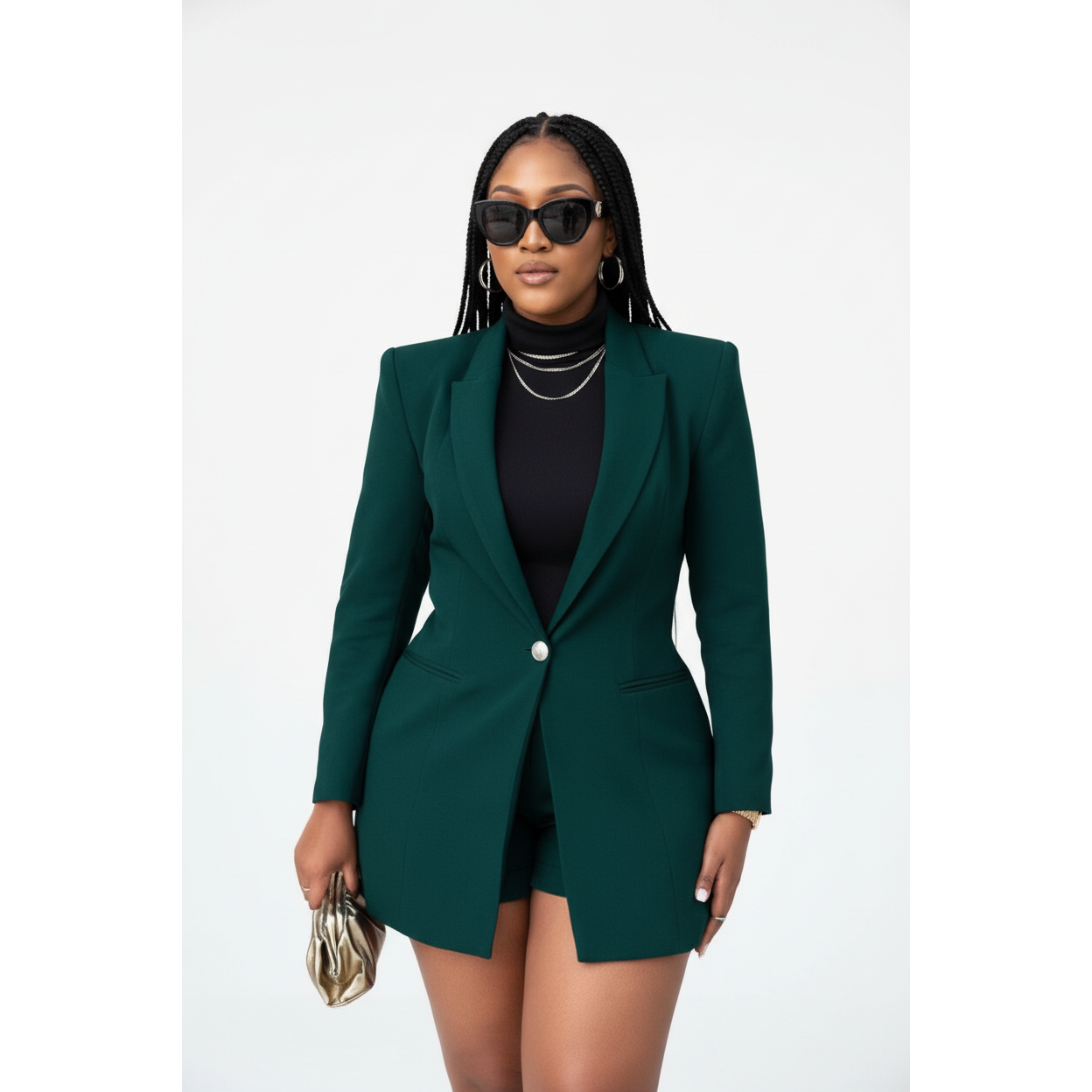 Vintage One Button Long Blazer