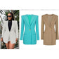 Vintage One Button Long Blazer