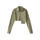 One Pocket Longsleeve Crop Shirt