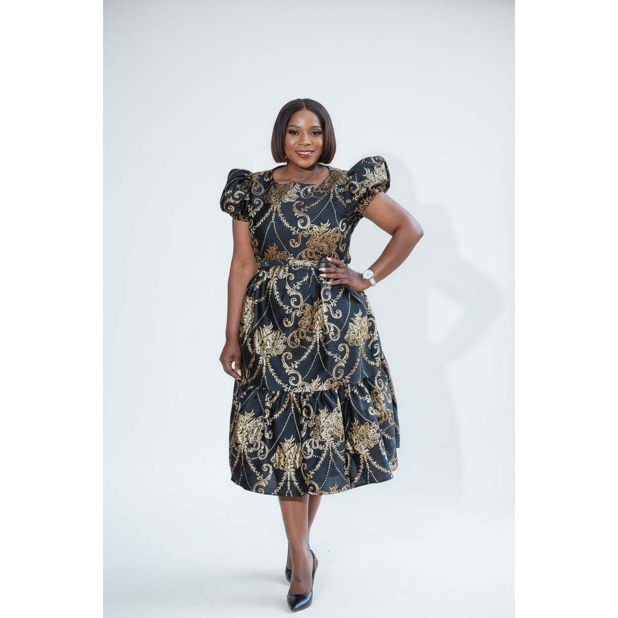 Short Sleeve Round Neck Dress