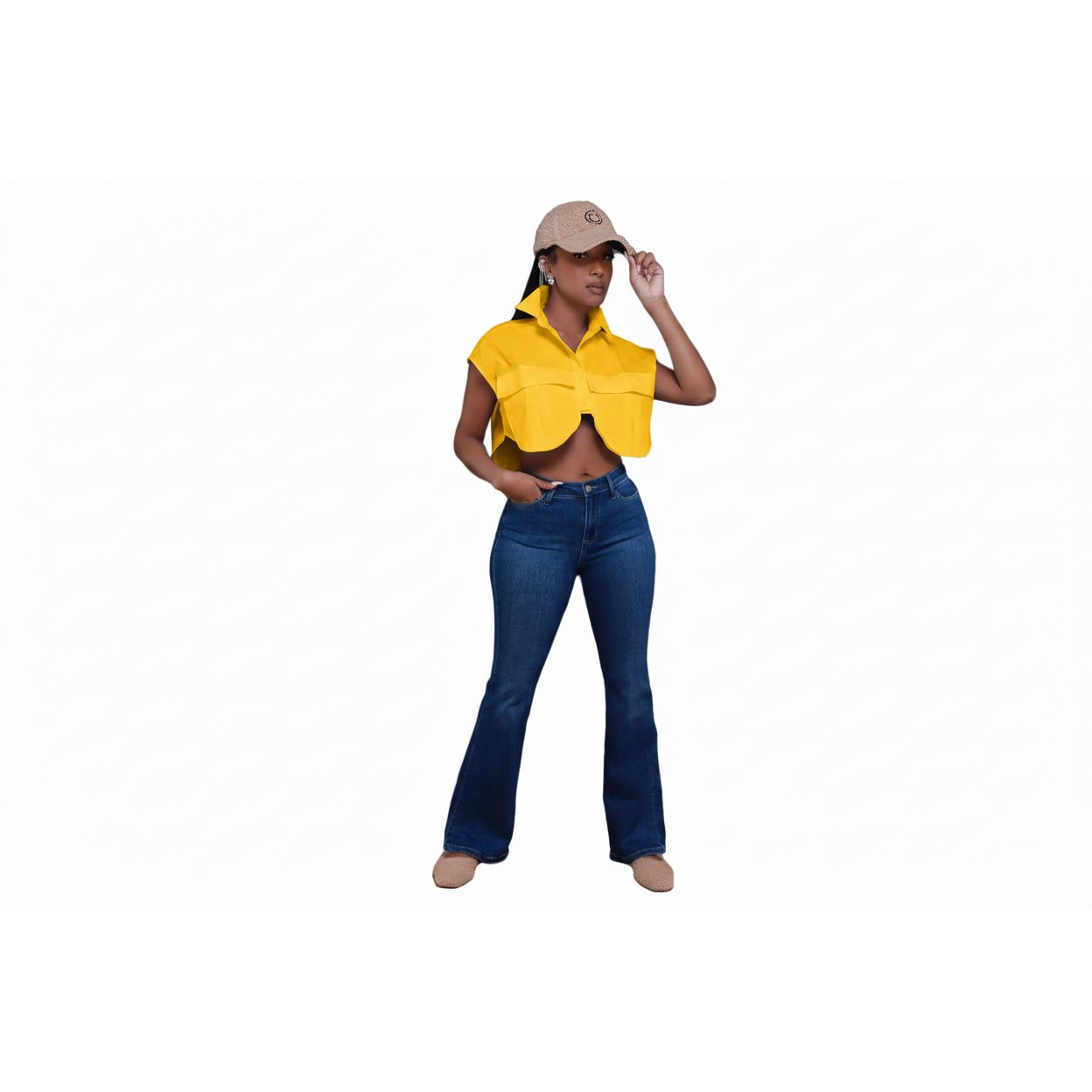 Sleeveless Oversized Crop Top Shirt