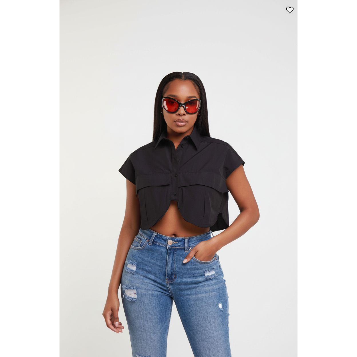 Sleeveless Oversized Crop Top Shirt