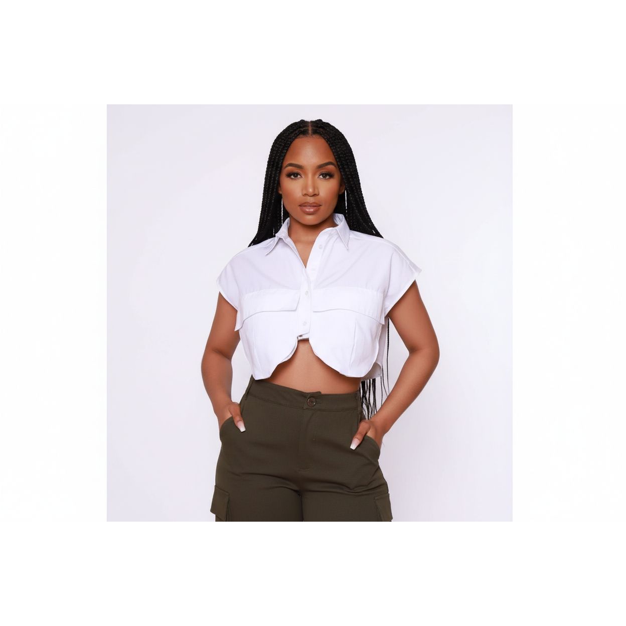 Sleeveless Oversized Crop Top Shirt