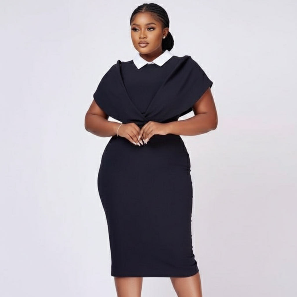 Collar Sleeveless Bodycon Dress