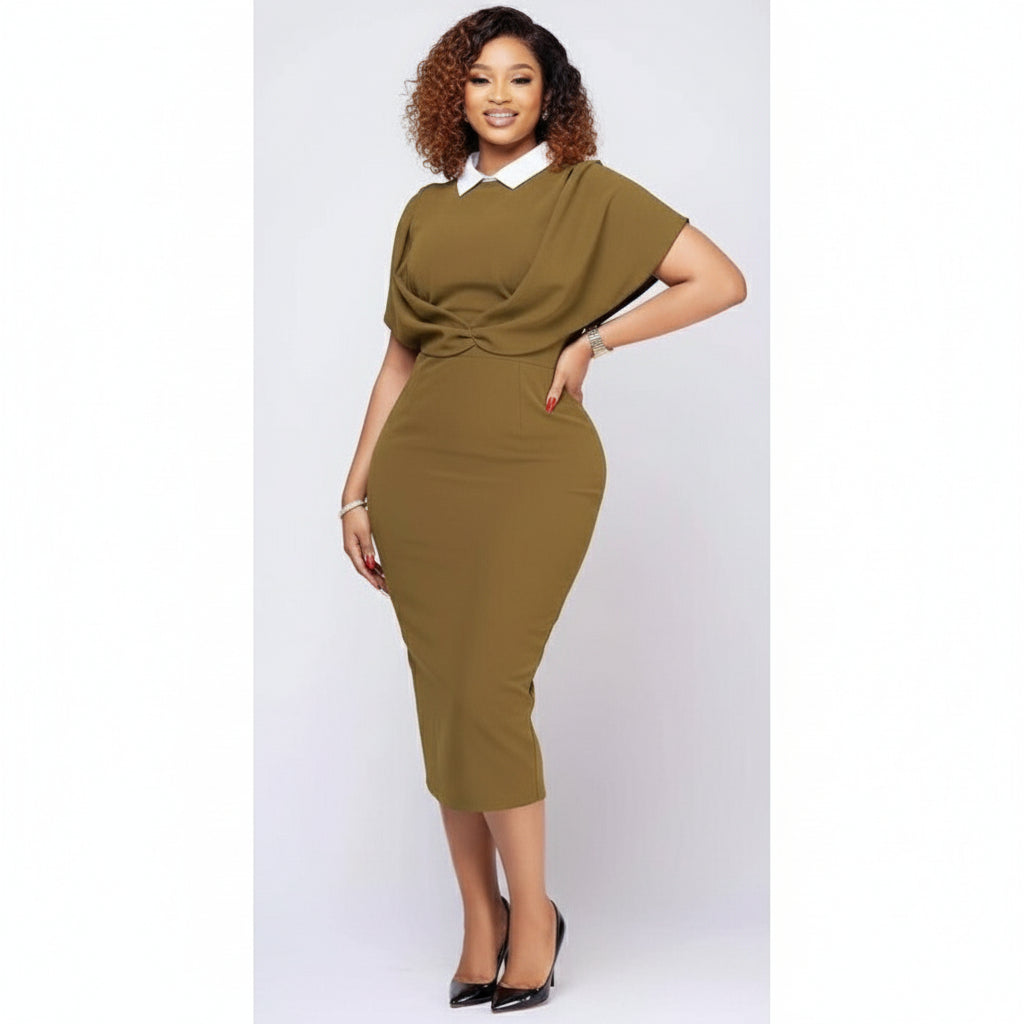 Collar Sleeveless Bodycon Dress