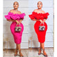 Off Shoulder Ruffle Bodycon Dress