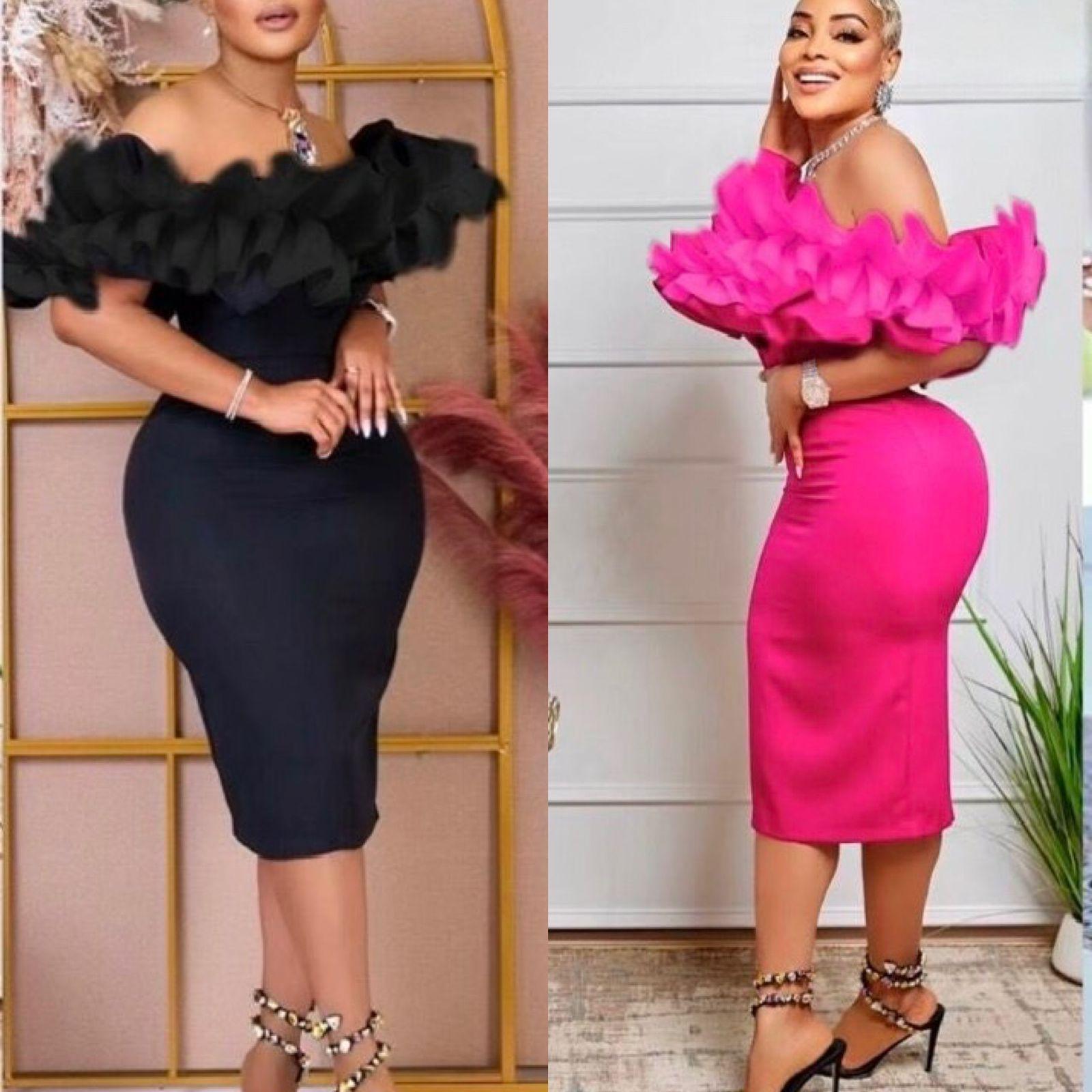 Off Shoulder Ruffle Bodycon Dress – YELLOW SUB TRADING