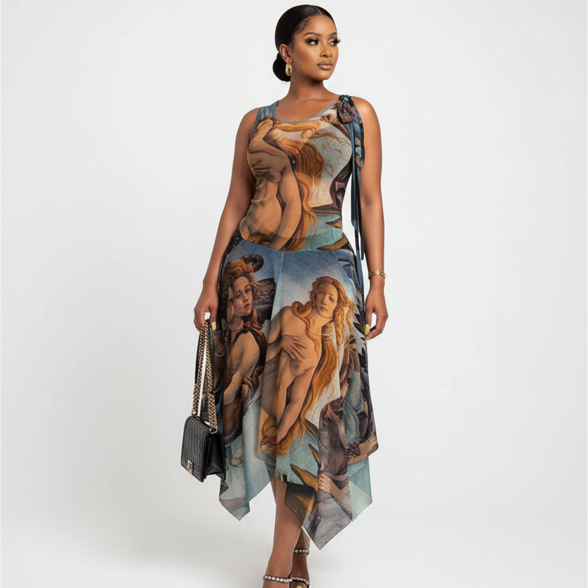 Character Print Sleeveless Dress