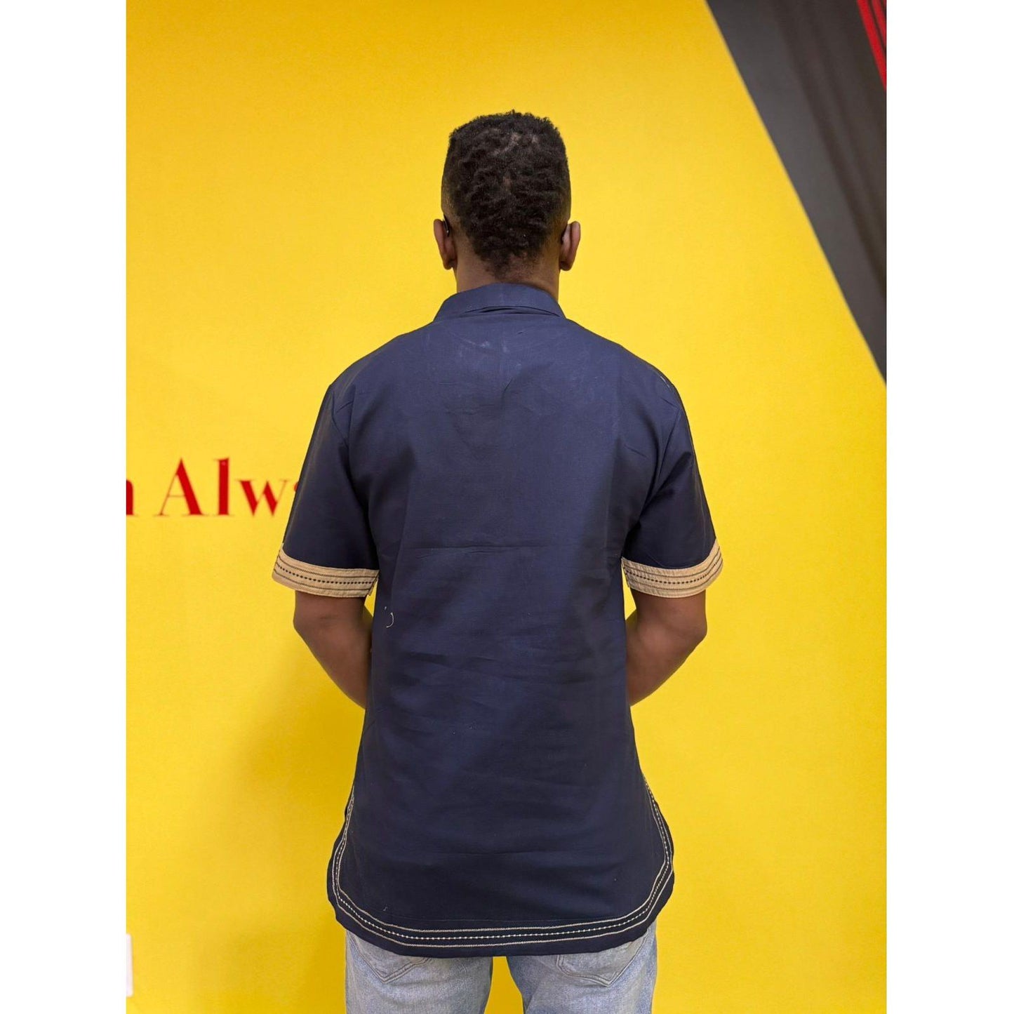 Mens African Vintage Embroidered T-Shirt